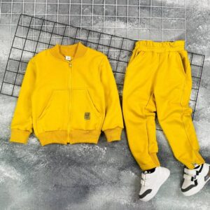 Трикотажний костюм-бомпер на замку (гірчиця) р.98-152