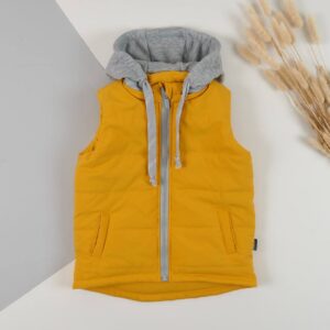 Жилетка з трикотажним капюшоном (гірчична) р.92-146