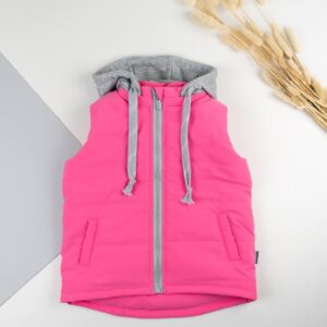 Жилетка з трикотажним капюшоном (малінова) р.92-146