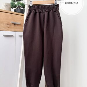 Спортивні штани з двонитки (шоколад) р.122-158
