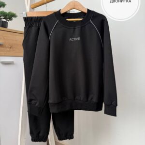 Костюм-світшот двухнитка ACTIVE (Чорний) р.128-152